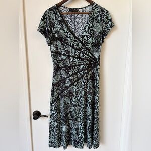 Whimsigoth Y2K Vintage Midi Dress Small | Gothic Boho, Ruched Midi, Fairycore